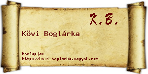 Kövi Boglárka névjegykártya
